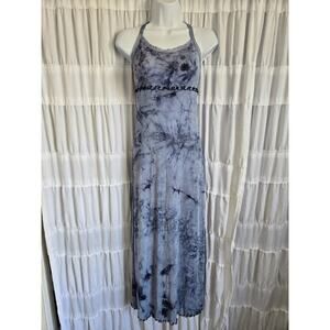 Jumping Joy Womens Small Y2k 90s Vintage Blue Tie Dye Maxi Empire Dress Beachy